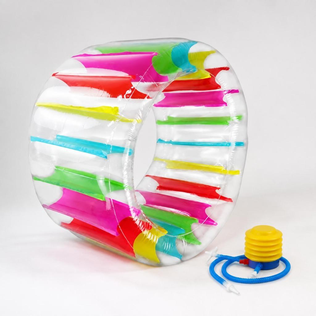Inflatable Cylinder with Internal Strips Safe Rolling Land