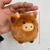 Kawaii Highland Cow Plush Plushies Fur Cute Bull Keychains Stuffed Animal Car Ornaments Super Soft Pillows Pendant Birthday Gift