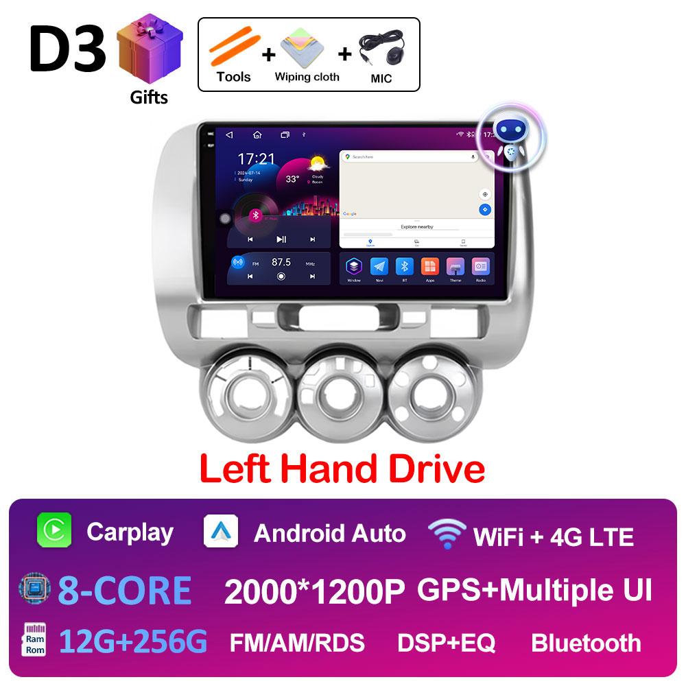 Left Hand Drive Car Video Player For Honda Fit Jazz City 2002 2003 2004 2005 2006 2007 GPS Navi Bluetooth Autoradio Accessories