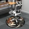 1pc Wolf Moon Office Round Area Rug, Indoor Mat Suitable For Office, Under Office Chairs Bedroom Living Room Home Decor, Room Deco