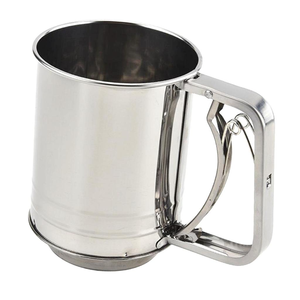 Stainless Steel Flour Sifter with Handle Mesh Cooking Accessory Double Layer