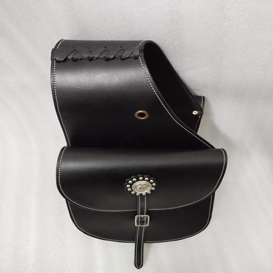 Generic ADEEFA New Leather Western Black Saddle Bag for Horse.