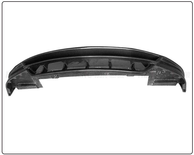 Compatible with Tesla Model X RZ: Carbon Fiber Front Lip & Bumper Diffuser Spoiler Kit.