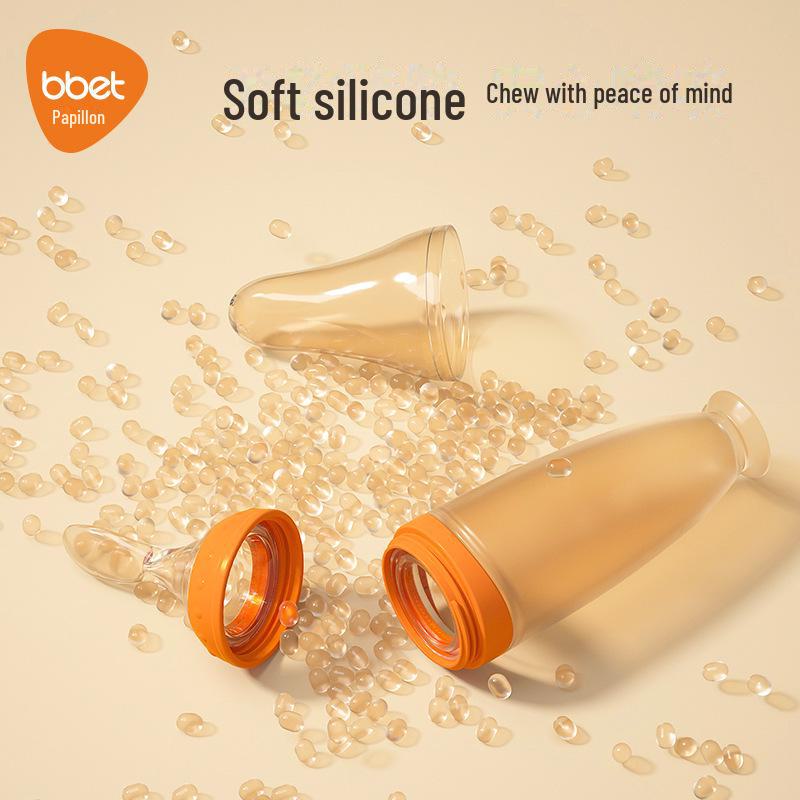 Silikonowa butelka do karmienia dziecka z miękką łyżeczką do karmienia kaszką