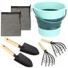 Clam Digging Kit for Families and Friends (2-4 People): Includes Clams, Rake, Shovel, and Folding Bucket (Green)