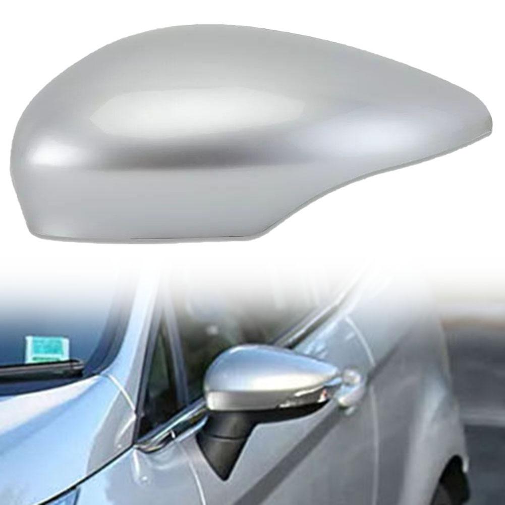 Left Passenger Side Silver Wing Mirror Cover for Ford Fiesta MK7 Vehicles