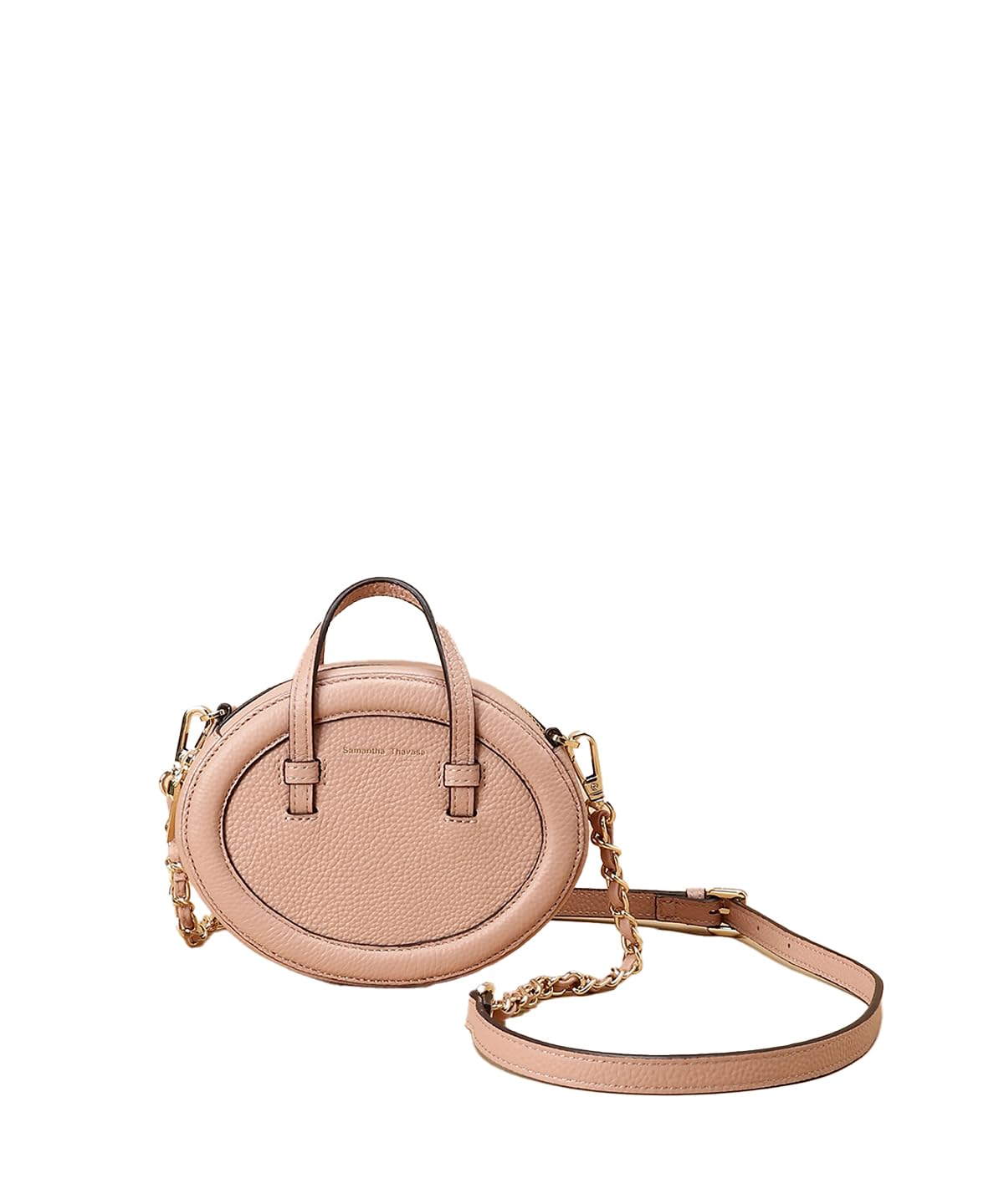 

Samantha Thavasa Women s Simple Circle Leather Mini Shoulder Bag, 00032320135301, Pink Beige