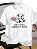 Mens Tee Funny Stick Figure With Slogan Text Print Cotton Short Sleeve Male Casual Streetwear O
