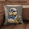 2D Cute Duck Bow-Tie Pattern Throw Pillow Covers Pattern Cushion Cover Suitable For Sofa Bedroom Car Pillow Cover