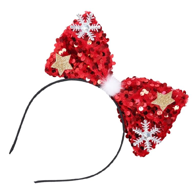 Christmas Headband Photo Props Fun Hair Hoop Bows for Party Christmas New Year