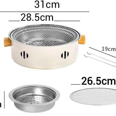 Korean BBQ Grill Charcoal Stove Charcoal Grill Stainless Steel Outdoor Camping Cooking Tea Around The Stove Barbecue Stove