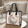 Boho Moon Pattern Tote Bag Fashion Casual Large Capacity Daily Shopping Handbag for Women Portable Lightweight Travel Shoulder Bag