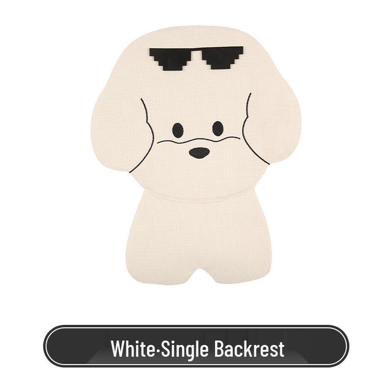 Puppy Cartoon Sunglasses Car Seat Cushion for Kia Models, All-Season Cotton Linen