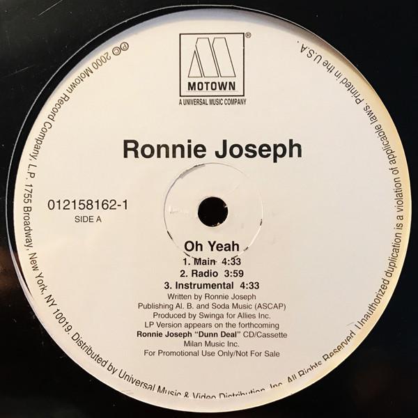 

12-дюймовая пластинка RONNIE JOSEPH - Oh Yeah 0121581621 Motown 2000 US Соул/Фанк