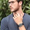 Automatic Watch Genuine Leather Strap Analog Stylish Square Quartz Watch Black Accessories Birthday Christmas Day Present Men's Waterproof Men's -
