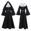 Halloween nonnekostyme 4-delers sett nonnekostyme + kappe + belte + halskjede cosplaykostyme