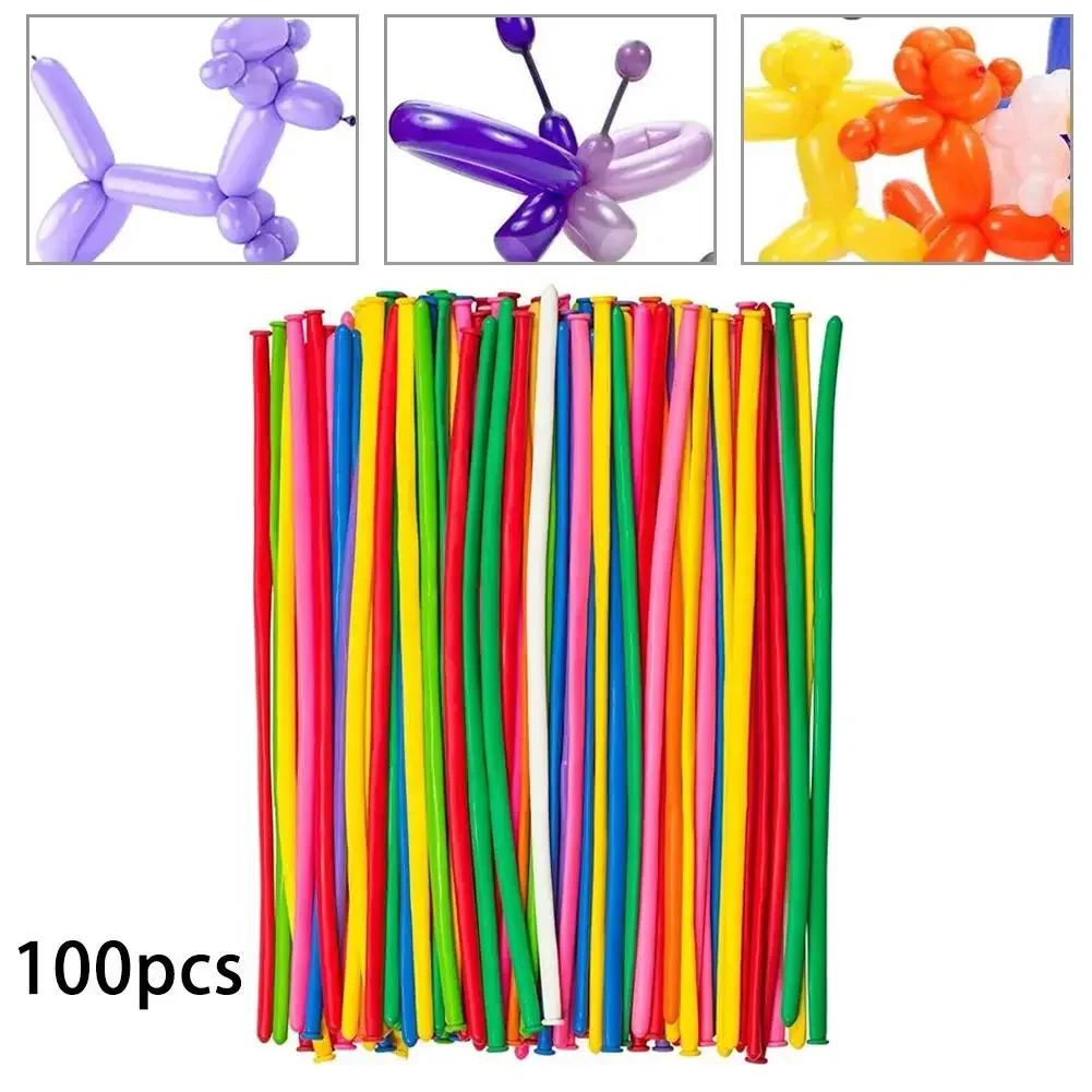 100Pcs Balloons Kit Colorful Long Latex Sculpture Twists Balloon Animal Balloons Diy Balloons For Birthday Wedding Party