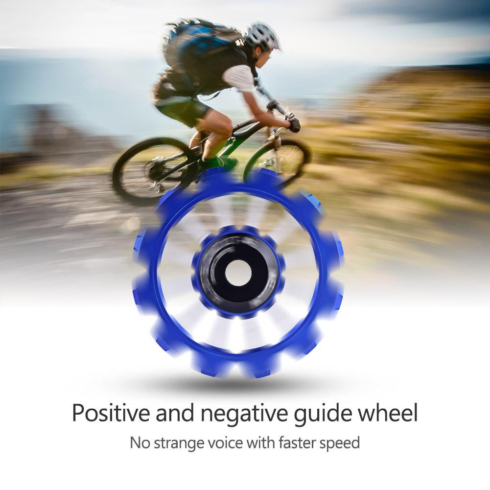   Ceramic Bearing Aluminum Alloy   Bike Rear Derailleur Pulley   Wheel (Black)