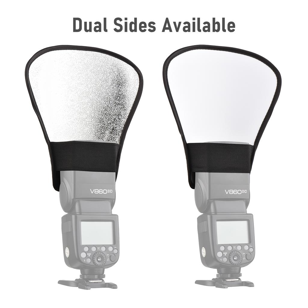 Réflecteur de flash d'appareil photo universel portable Speedlite Bounce Diffuseur Board avec argent et blanc
