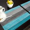 Non-Slip  Waterproof Home Dining & Restaurant Decor 4/6/8/10Pcs  Blue-Gray Striped Wood Grain Table Mat Machine Washable