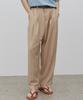 Triple Sense Double-Pleated Semi-Balloon Tapered Slacks_Beige