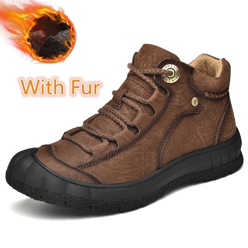 Модные новые мужские ботинки для ходьбы на открытом воздухе из натуральной кожи — фото 11