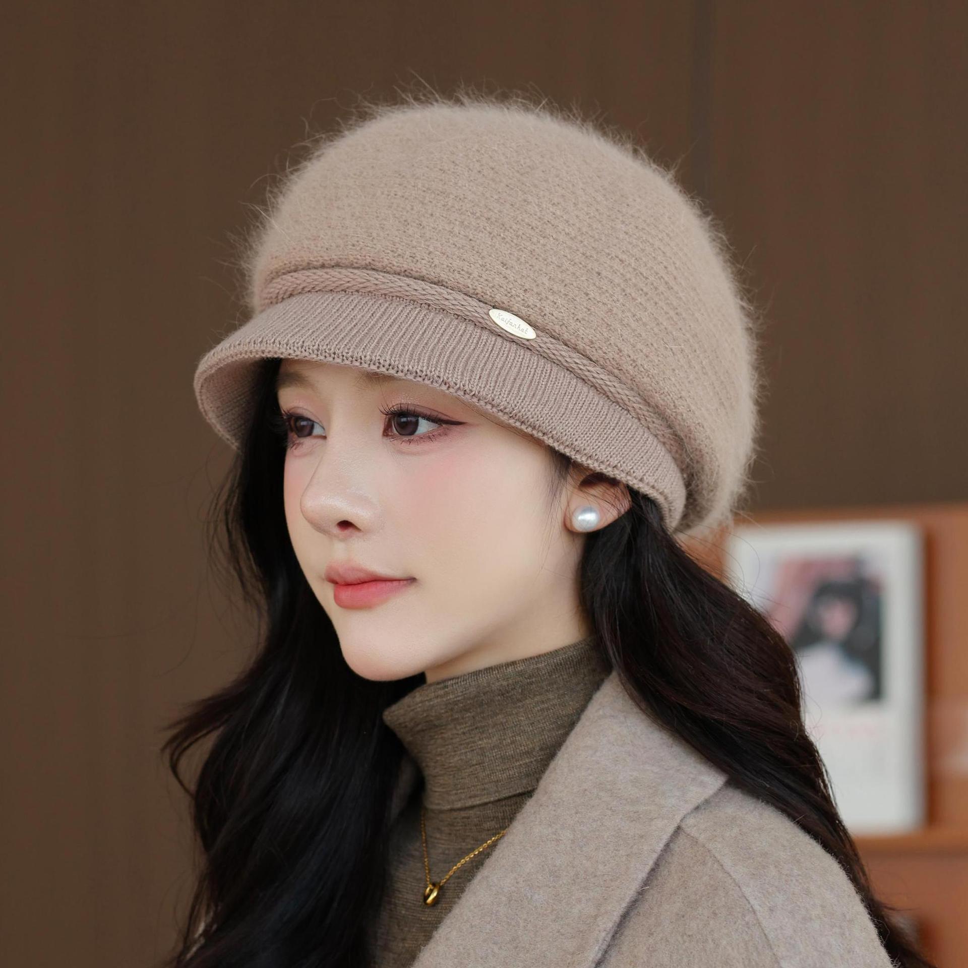 

Новая вязаная шляпа-панама для женщин среднего и пожилого возраста, осенне-зимняя, теплая шерстяная шляпа для велоспорта на открытом воздухе One Size