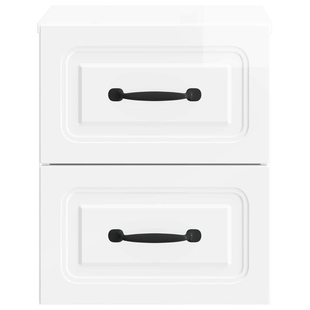 Wall Mounted Nightstand High Gloss White 34.5 x 33 x 40 cm