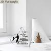 1pc German 'My Best Father, I Love You' Acrylic Ornament - Heart-Shaped Father & Son Silhouette Design, Modern Home Decor for Living Room, Bedroom 