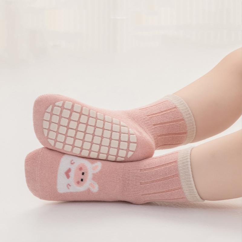 Cute Cartoon Baby Long Socks Rubber Bottom Anti-slip Children Floor Sock Spring Autumn Infant Cotton Socks 0-5Year Kids Footwear