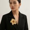 Statement Bloemen Broche 3D Gelaagd Corsage Ornament Creatieve Geometrische Metalen Speld Dames