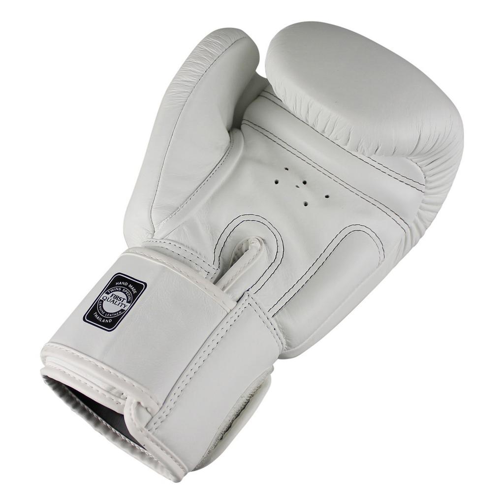 Twins Echte Leder Boxhandschuhe BGVL-3 Weiß 14oz