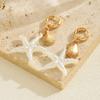Vintage Starfish Scallop Hoop Earrings for Women Boho Geometric Metal Circular Ear Buckle Seaside Vacation Jewelry Gifts