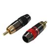 2/6/10 Pcs Gold-Plated Copper Lotus Solder Plug - Male Audio & Video Red-Black Extension Connector