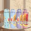 1PC Autumn Tree Bird Landscape View 750ml Color Plastic Sports Water Bottle Leakproof Flip Straw Lid Suitable for Sports Office Home Use