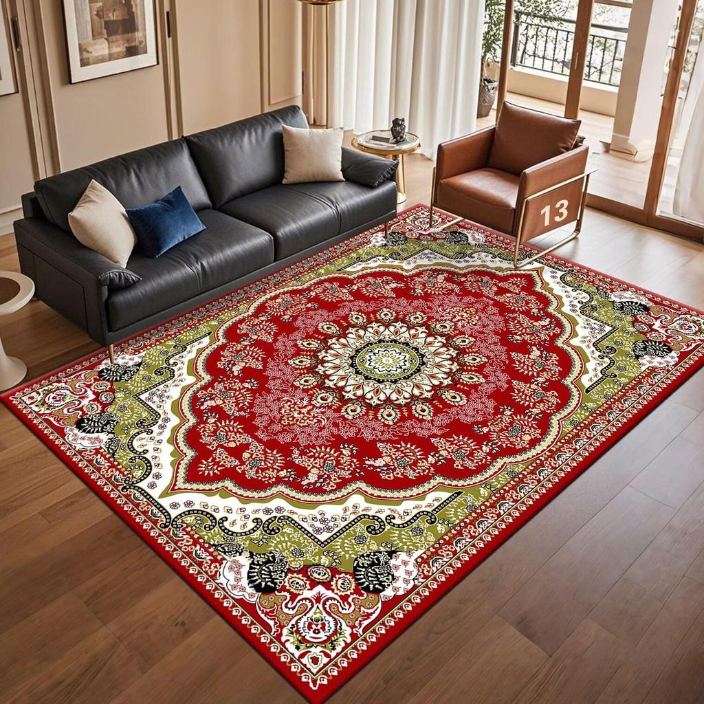 Retro Persian American Carpet Large Area Living Room Decoration Home Ethnic Style Bedroom Rug Cloakroom Lounge Soft Mat Washable