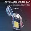 Outdoor Waterproof Mini COB Keychain Flashlight Pocket Dual Arc Lighter Type-C Rechargeable 3 Lighting Modes for Camping Multifunctional Work Light