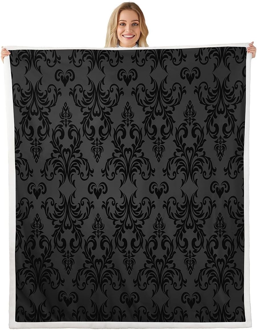 Gold Tree Branch Blanket Black Background Luxury Fleece Throw Elegant Home Decor Artistic Pattern Cozy Cover 75x90cm