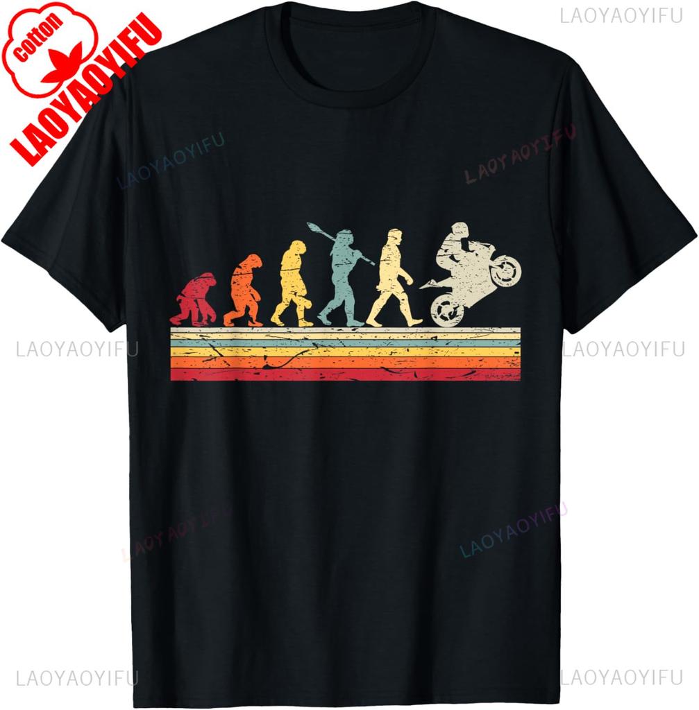 Evolution of The HuUnisex Biker Vintage Biker TShirt Camiseta Hombre Vintage Fashion Regular Shortsleeved Shirt Summer Cotton Tee