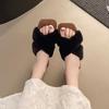 New retro cross-haired outer slippers spring and autumn casual versatile gentle leopard print flat-bottomed hairy slippers