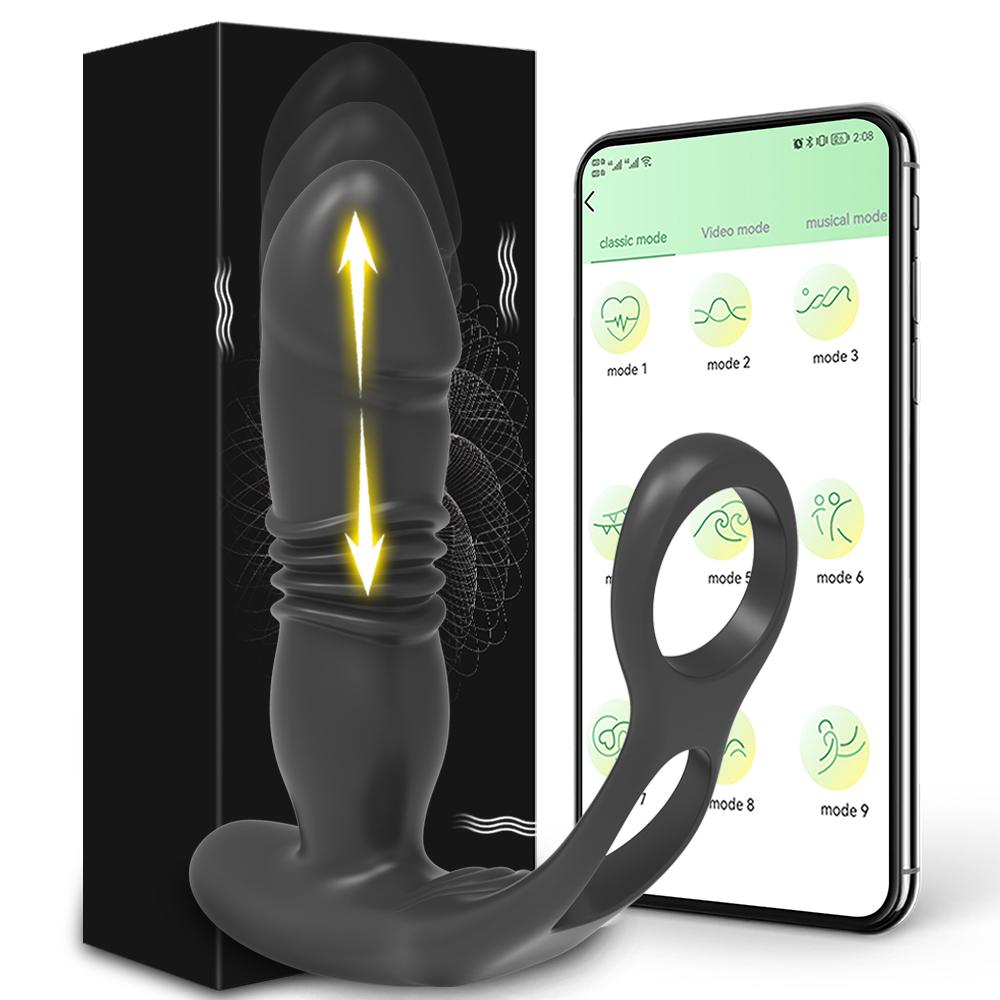 Vibromasseur Anal avec télécommande sans fil pour homme, stimulateur de Prostate, vibrateur télescopique, masseur, Plug Anal, jouets sexuels