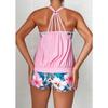 Costume da bagno da donna diviso che copre la pancia e snellisce, costume da bagno a tankini stampato conservativo, costume da bagno da donna