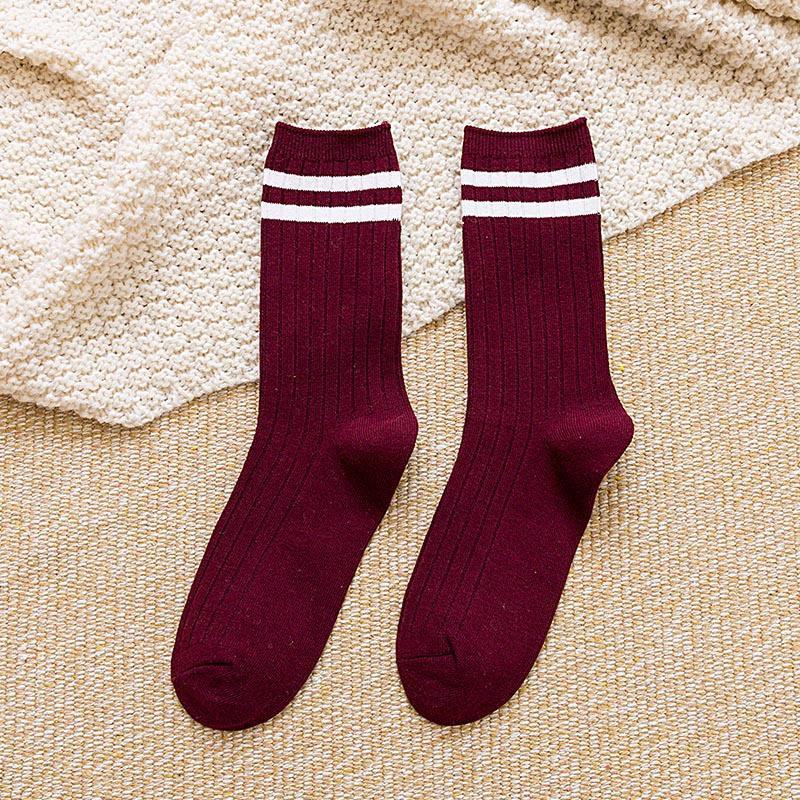 Women's Mid-Tube Solid Color Pile Socks - Spring & Summer Japanese College Style Trend
