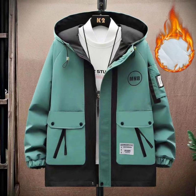 Jackets Men's Spring and Autumn Men's Youth Hooded Jackets Trendy Loose Casual Workwear Jackets