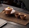 Vintage Style Handmade Old Rock Clay Tea Set Three-Talent Gaiwan One Pot Two Cups Tray Buddha Hand Cup Ceramic Tea Set