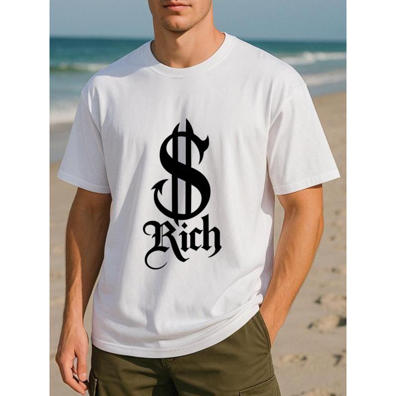 

Европейский Размер Символ Богатства $ RICH Мужская Футболка с Принтом, Короткий Рукав, Средняя Эластичность, Модный Стиль, Высококачественная Полиэстеровая Футболка, Новая Модная Мужская Одежда S белый