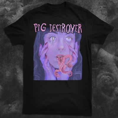 TENTACLES Retro Gruselig SCHWEIN ZERSTÖRER Shirt Klassisch Unisex Schwarz S-5XL Unisex T-Shirt