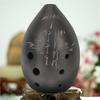 Traditional 8 Hole Ceramic Ocarina Black Clay Crafted Melodious Sound Wind Instrument Present for Cultural Enthusiasts