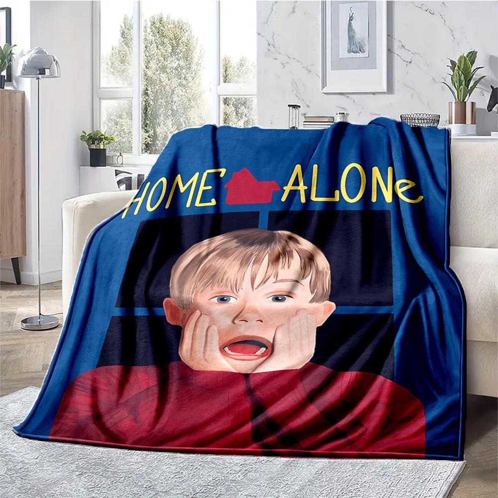 Home Alone Theme Printed Blanket - Perfect for Couch, Bed, Travel & Outdoor Use | Machine Washable, Cozy & Durable.