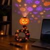 Halloween Decor Lamp USB Pumpkin Projector Lamp, Flexible Gooseneck Night with 8 LED Projection Films, Ambient for Bedroom Ceiling Decoration